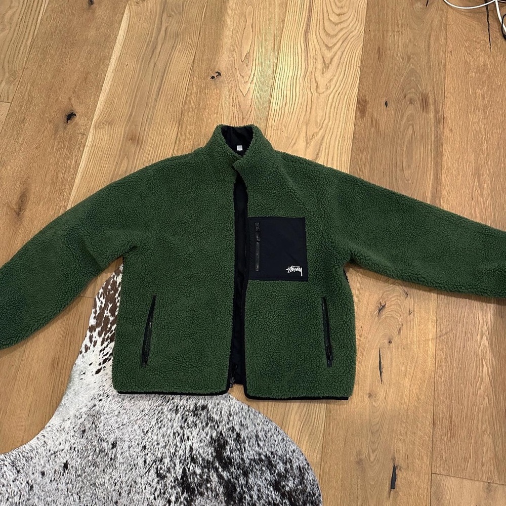 Stussy fleece reversible 8 ball jacket